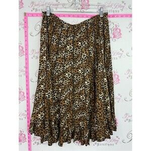 Traditions skirt Leopard Print Pleated Ruffle Skirt - Brown